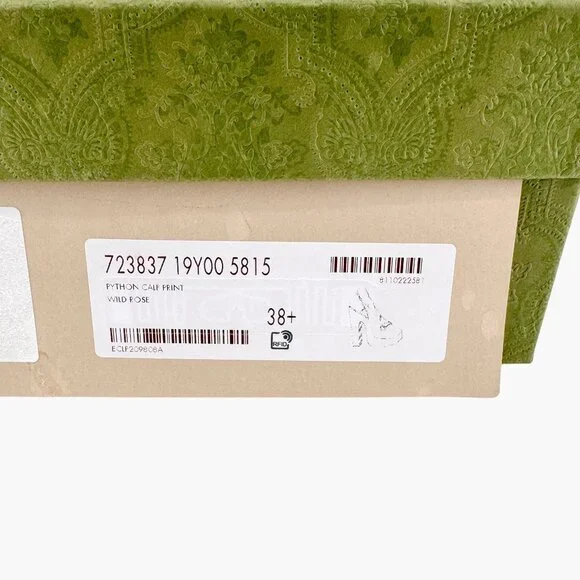 Gucci Baby 120 Horsebit Platform Pumps EU 38.5 US 8.5 Pink Python Slingback Heel - Picture 13 of 13